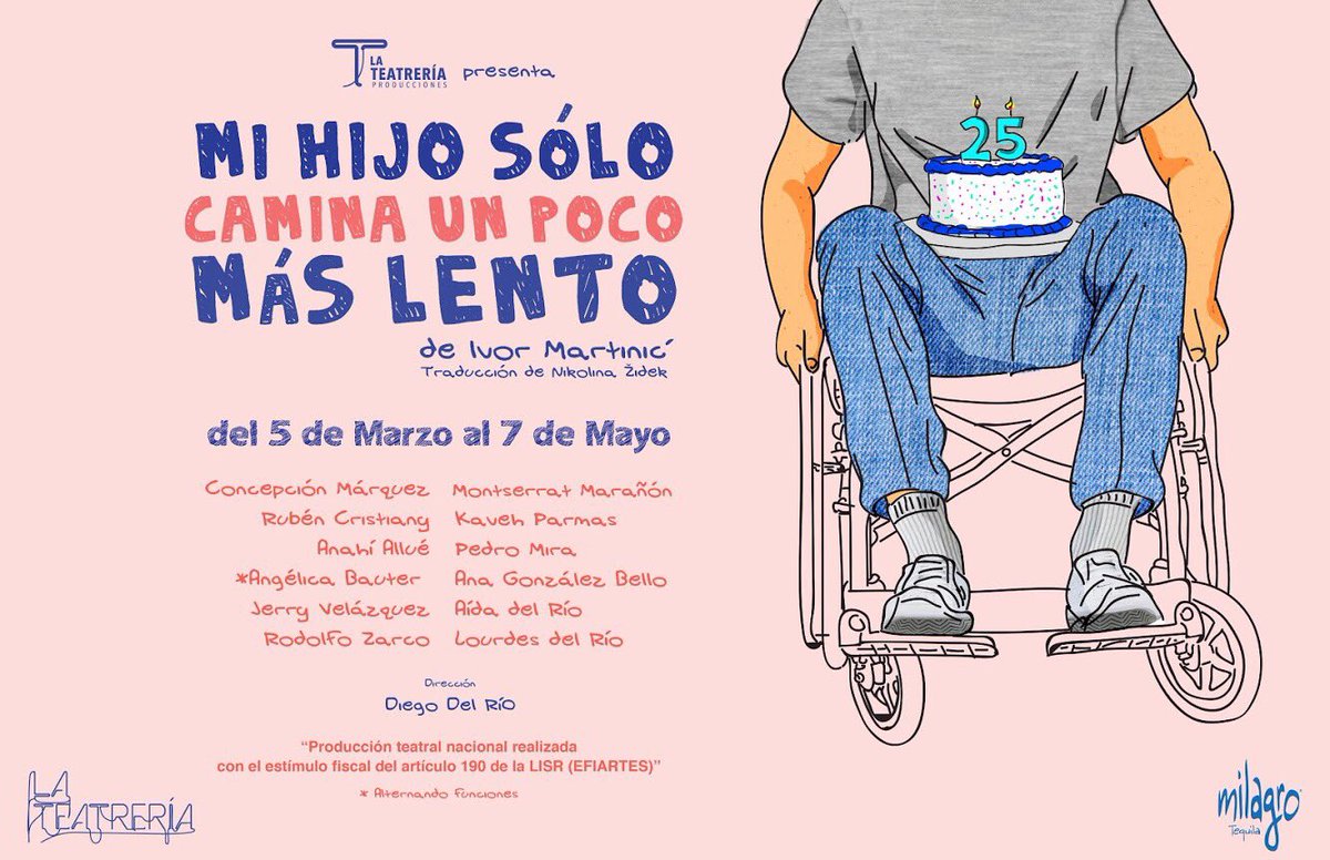 Llega a <a href="/LaTeatreria/">La Teatrería</a> la obra “Mi hijo sólo camina un poco más lento” bajo la dirección de @diegoDlRio 

Boletos ya a la venta. 🎟 bit.ly/2RHtjWT 

SÓLO DIFUSIÓN