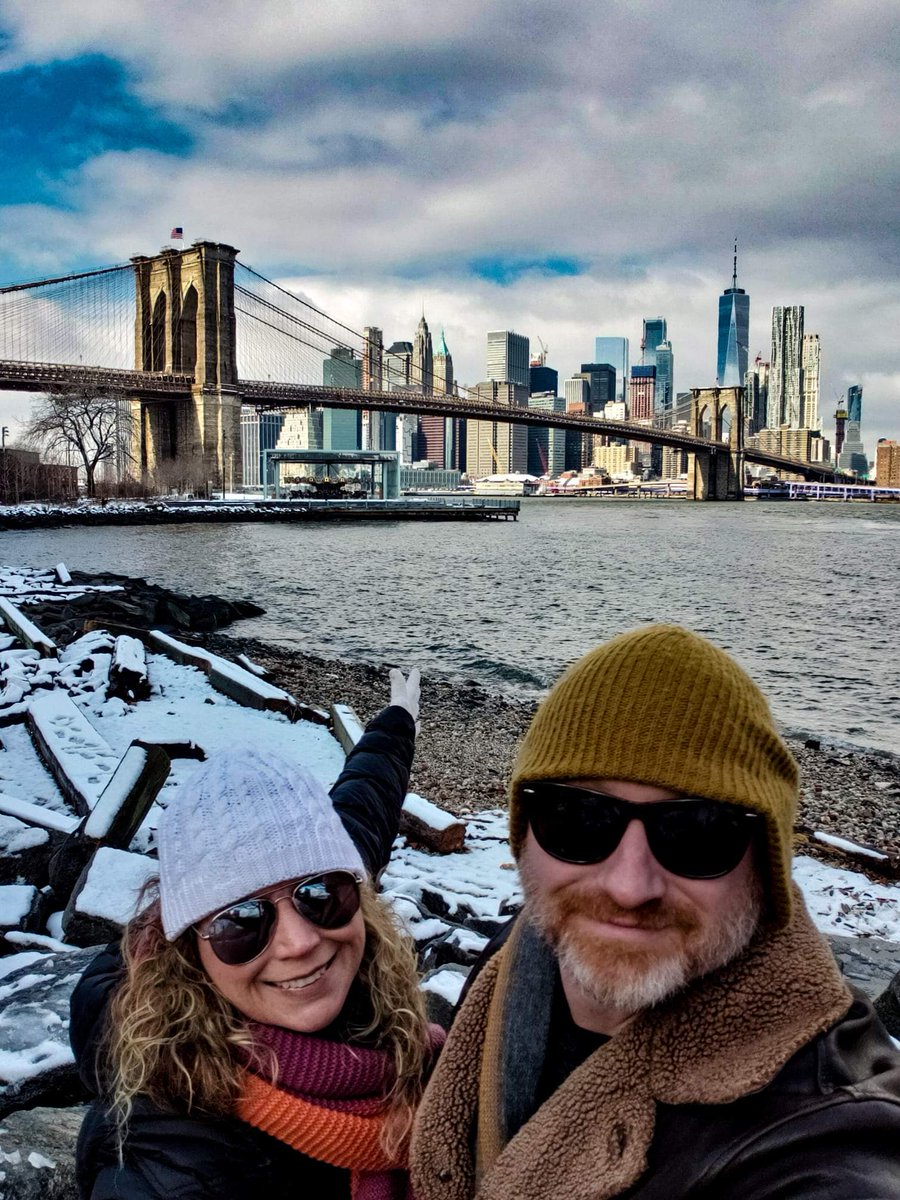 traveldinks's tweet photo. Squeezing in DUMBO before we fly home!! #Manhattanbridge #BrooklynBridge #birthdaytrip https://t.co/e9Uig5LTht