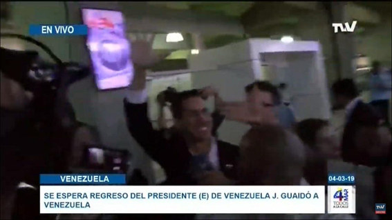 ElNacionalWeb's tweet photo. [VIDEO] Guaidó: Me recibieron con un "bienvenido, presidente" en el aeropuerto https://t.co/WW4IGNuaGl  https://t.co/5Kxi0qyJQn