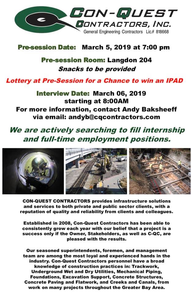 Come check out Con-Quest Contractors tomorrow night at 5:00!! You’ll even have a chance to win an IPad!!