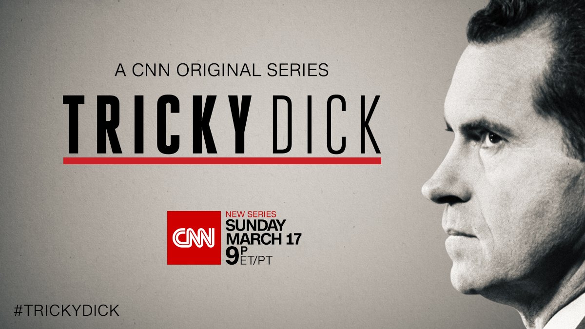 CNNOriginals's tweet photo. How did Richard Nixon get the nickname Tricky Dick? Witness the rise and fall of America’s 37th president with newly released footage in a new @CNN Original Series. #TrickyDick starts Sunday, March 17th at 9p ET/PT https://t.co/fQpJl3h3AZ