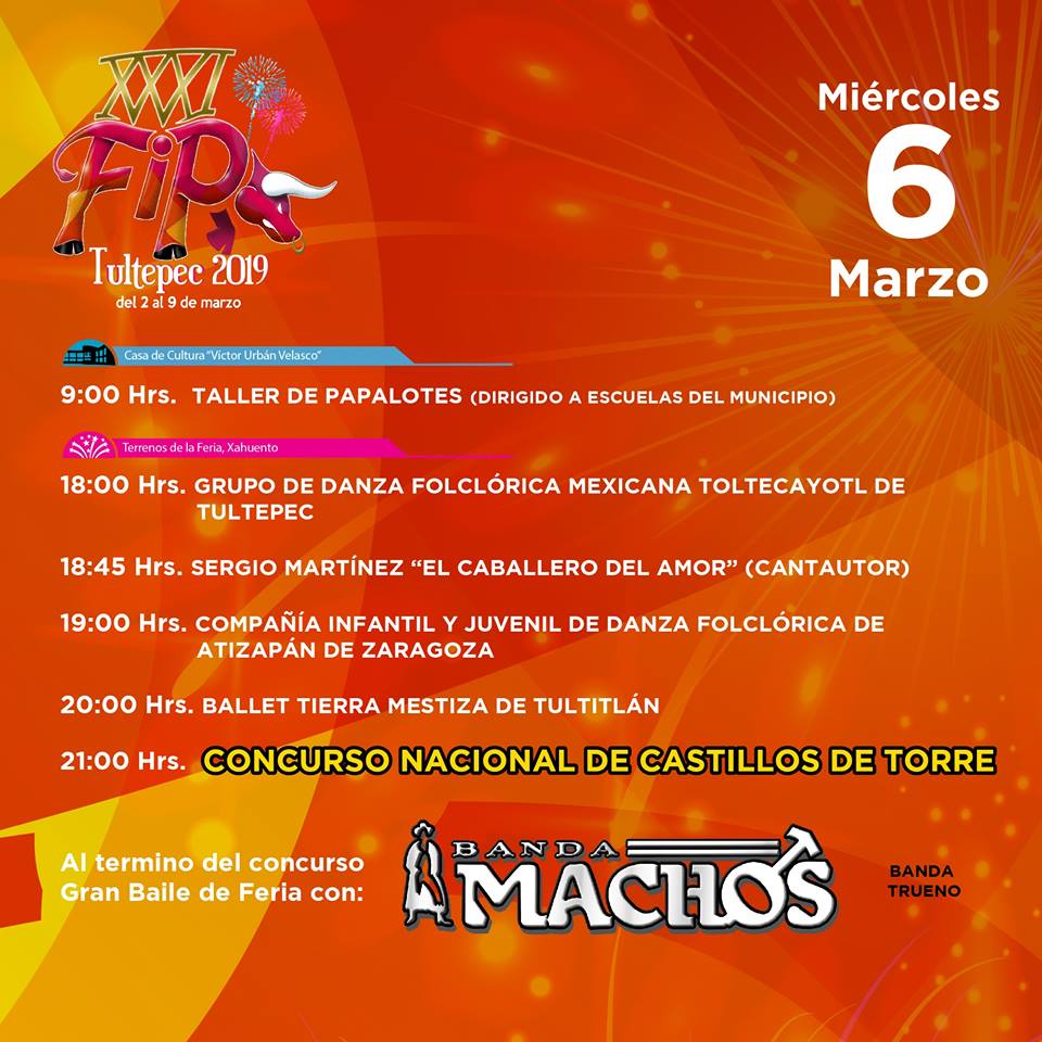 DondeHayFeria's tweet photo. 🤩Feria Internacional de la Pirotecnia 2019:
🎆Lunes: Concurso de Castillos de Día | @aaronilusion.
🎆Martes: Concurso de Piezas Mecánicas y Efectos | #SonoraDinamita.
🎆Miércoles: Concurso Nacional de Castillos de Torre | @BandaMachos.
#FNP2019 #Tultepec #EdoMex https://t.co/qixhVuw8oK