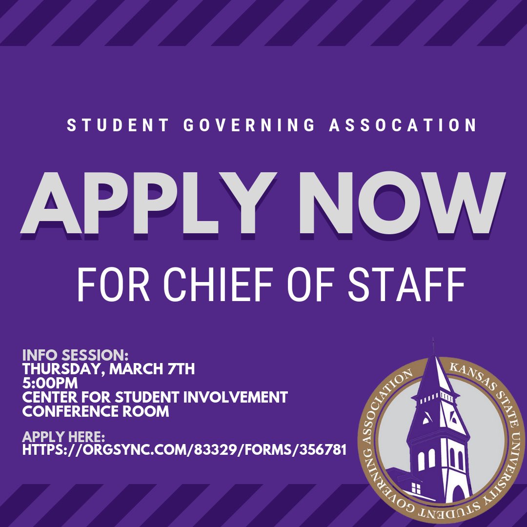 Applications are now open for Chief of Staff! Join us for an info session on Thursday at 5pm in CSI and apply by Mar. 17th at this link: orgsync.com/83329/forms/35…