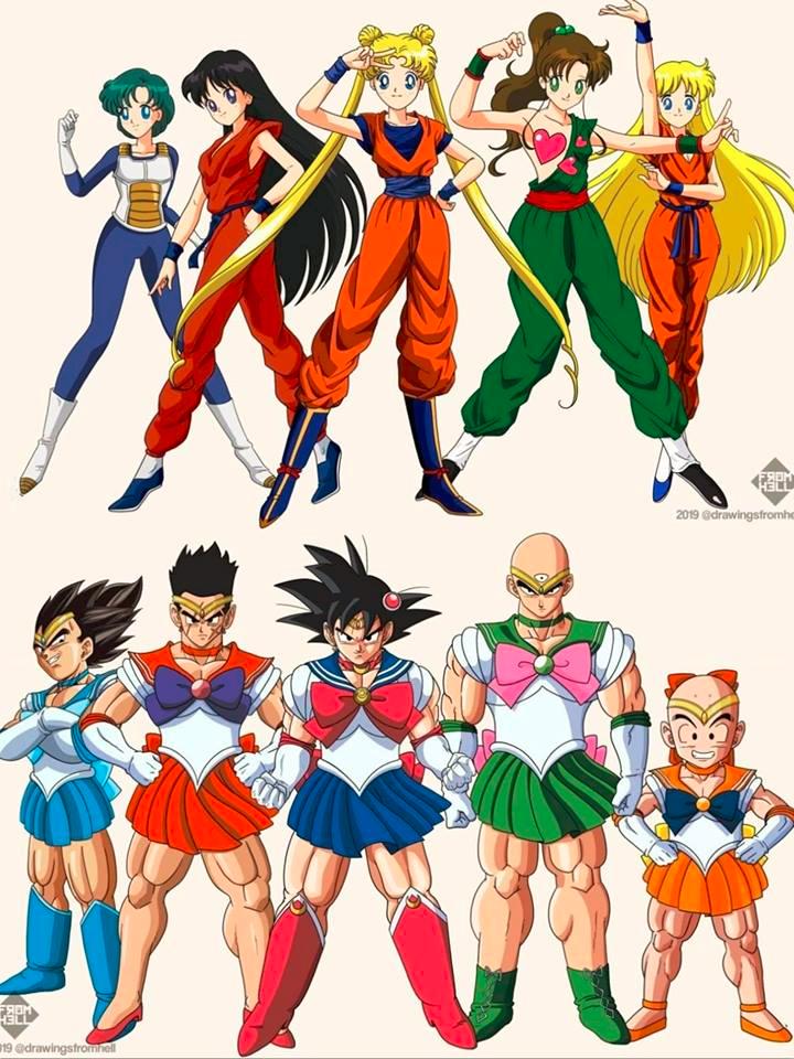 ElWikiverso's tweet photo. Sailor Saiyans! https://t.co/9twVhhTunT