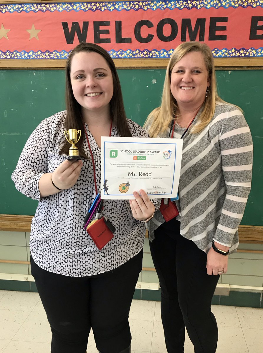EL_EmilyD's tweet photo. Congratulations to Ms. Redd and her amazing students at Carver Elementary for winning the Carver #ReflexMath Winter Challenge. @ExploreLearning @RPS_Schools https://t.co/1mGTLnYKJp