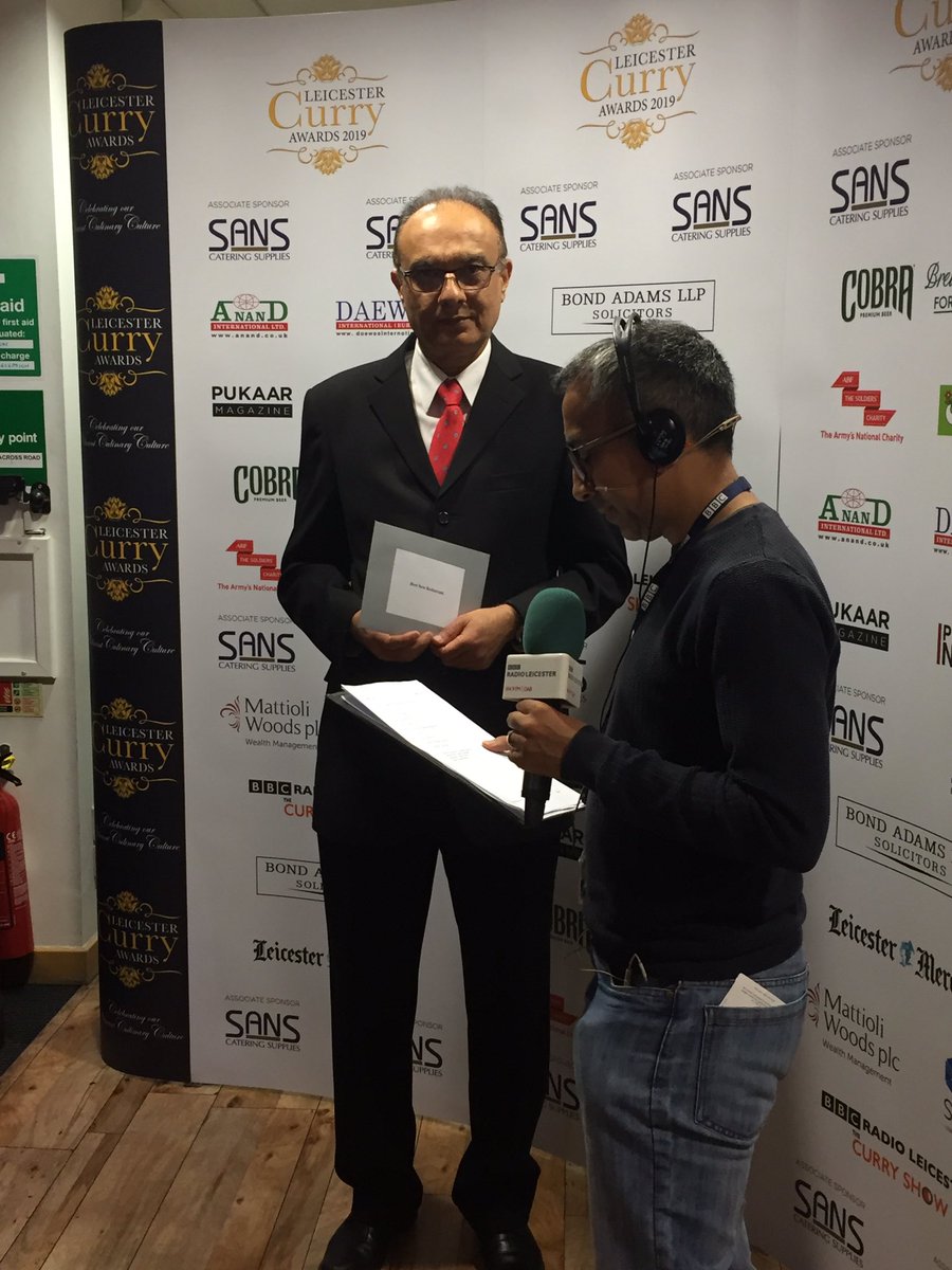 LeicesterCurry's tweet photo. The finalists for Best New Restaurant are #PepperzzBarandRestaurant, #ChefsFlavour, #SoiRestaurant, @pamsongrill and @Tadka9. Congratulations! https://t.co/0toqfXWxXr