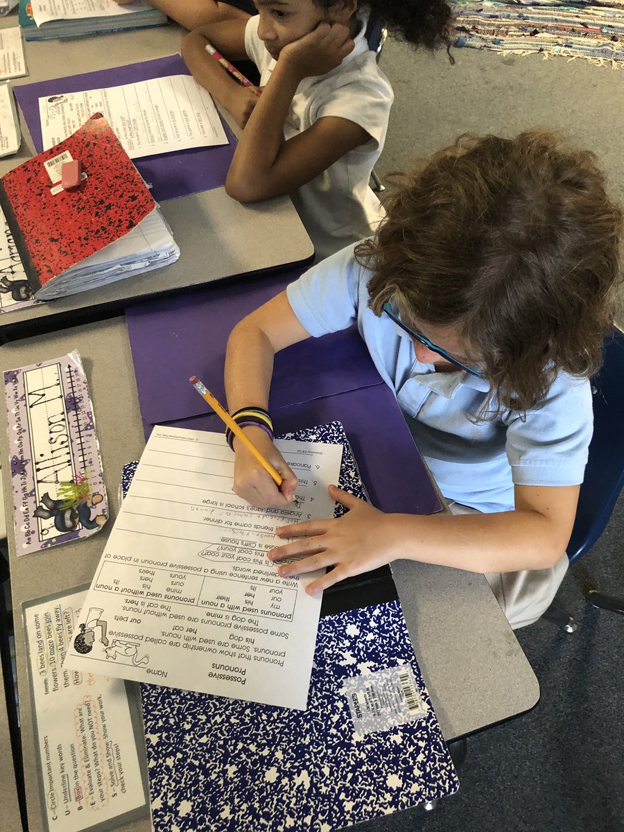 Checking in on possessive pronouns in Ms. Estro’s class! 
#PrideofClermont