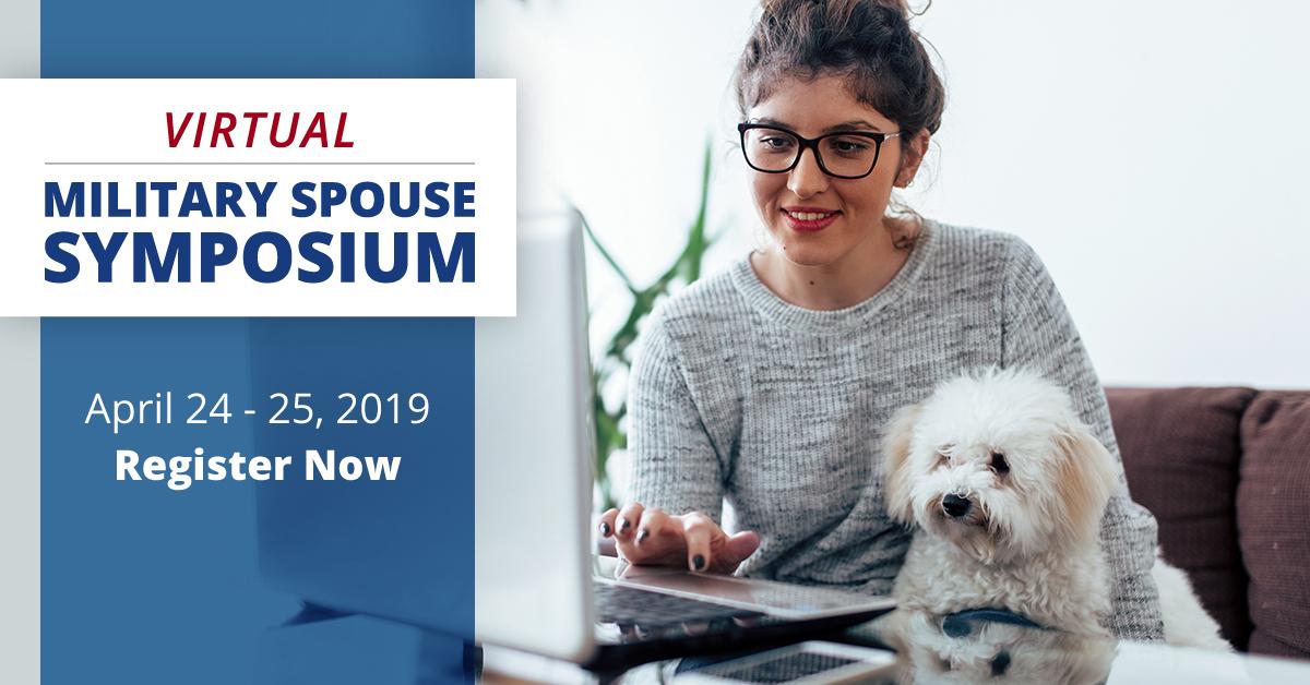 DoDMilSpouse's tweet photo. #MilSpouses: registration is open for our Virtual Military Spouse Symposium! Register now for this two-day online career development event. This year we’re focusing on everything you need to know about the job search process. Details: https://t.co/M5eK8Cws2N. #MilSpouseLive https://t.co/WP3MZwo6LE