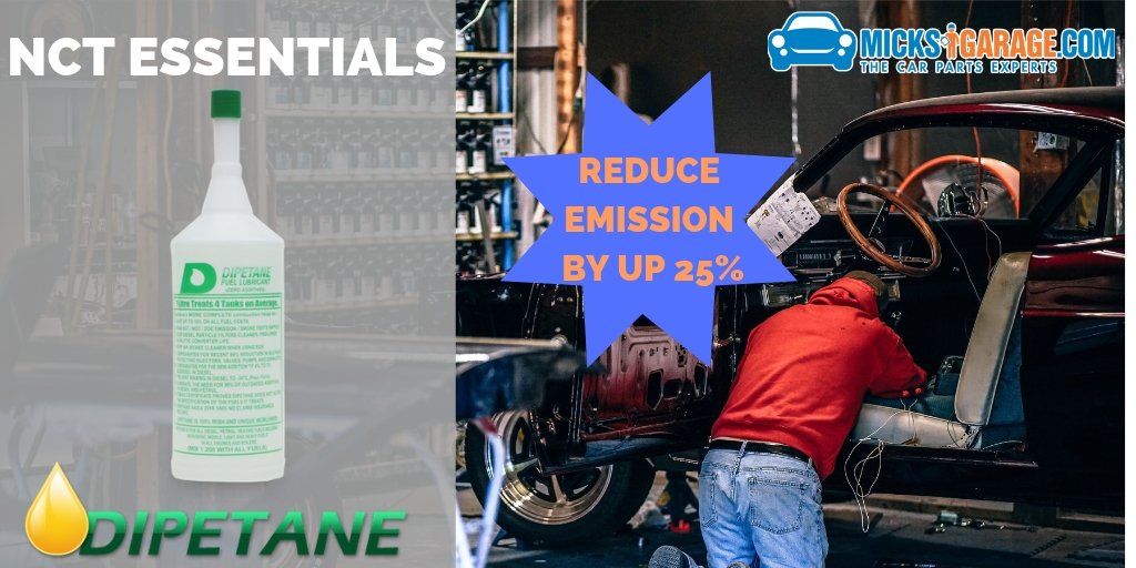 NCT ESSENTIALS:
Dipetane is a cost effective way of beating pesky emission failures.
Benefits include
-Up to 10% Better Fuel Consumption
- Up to 25% Lower Car Emissions
- Reduces Greenhouse Gas Emissions by up to 25%

Shop Dipetan here: ow.ly/RrZc30nUQZz