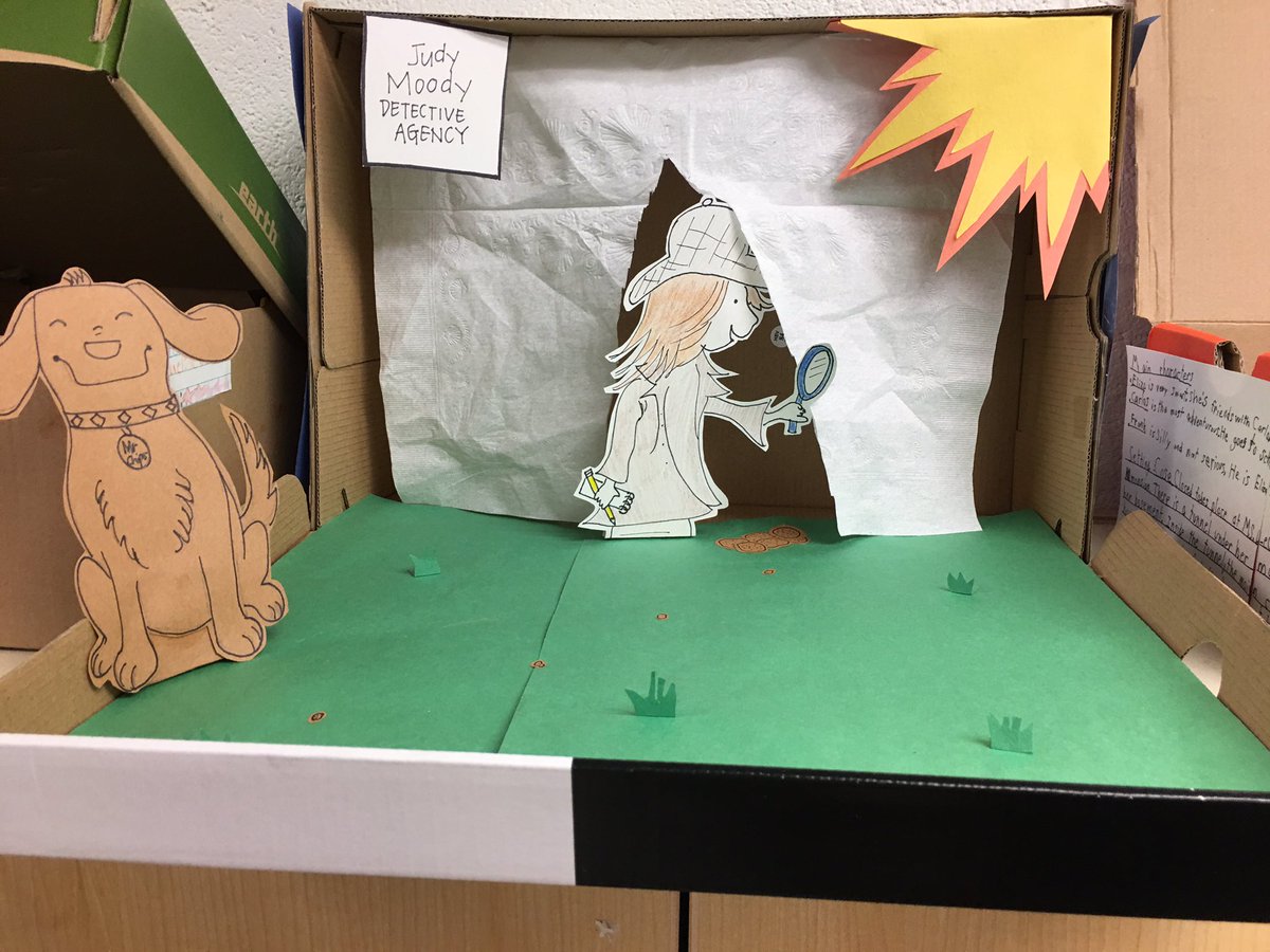 MrsBartley3's tweet photo. #McDB25 shared their creative #mysterybookreports in class today!#dioramas #McDBulldogs https://t.co/emEvorjX9W
