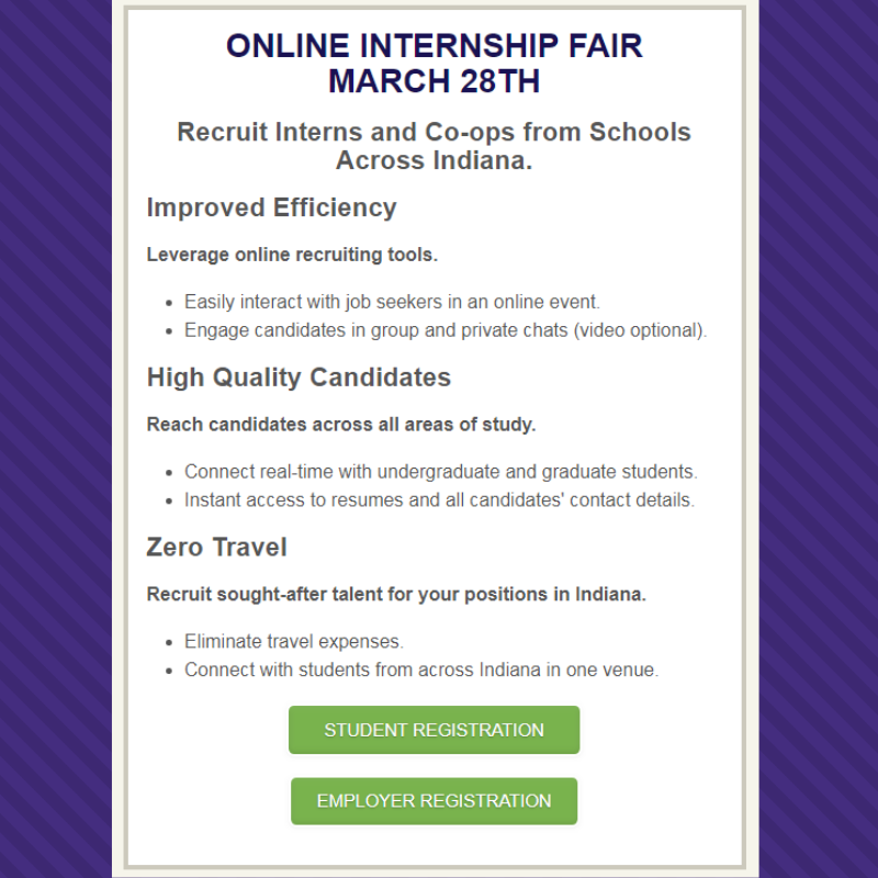 IWEIndiana's tweet photo. There are only 24 days until the online career fair! It will be a great time for employers to recruit talent for summer internships and for students to apply for internships. Don't forget to register and sign up on our website: https://t.co/vtnDJehnRP https://t.co/olJZs4ZaZK