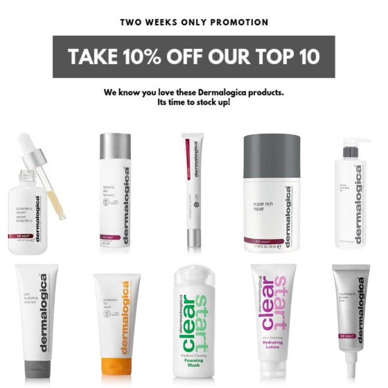 PaddoBeautyRoom's tweet photo. Until 16th March 2019 you will recieve a 10% discount off the pictured top 10 selling Dermalogica products. We know these are your favourite products because they are our TOP 10 Dermalogica heroes. 

#dermalogica #skincare #beauty #thepaddingtonbeautyroom #specialoffer https://t.co/v8OJQpAJ36