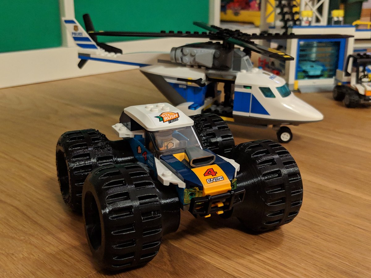 kr_stefan's tweet image. We needed some more &quot;action&quot; tires . So we designed some monstertruck tires for the #LEGO desert buggy. #polyflex #3Dprinting printed on @Prusa3D MK3 thanks to @joeltelling @makersmuse @toms3dp @FromPrusa @3dmakernoob @CNC_Kitchen - empower creativity 💪👍 ⬇️ thing:3469095