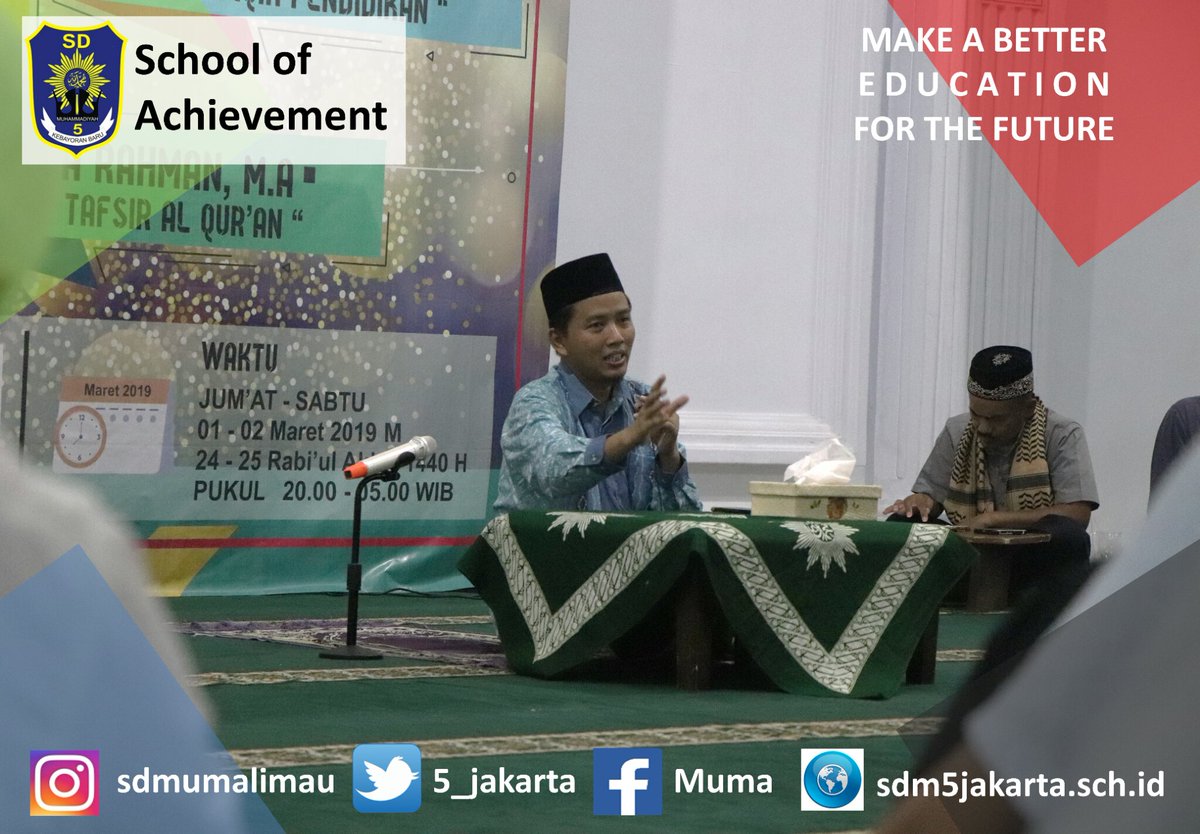 sdmumalimau's tweet photo. Malam Bina Iman dan Takwa (MABIT)
.
.
.
SD Muhammadiyah 5 Jakarta menerima peserta didik baru, mutasi dan indent 2020/2021 info : 0217204683/081213925753
#sdmuhammadiyah
#sdmuhammadiyahjakarta
#sekolahunggul
#sekolahberprestasi https://t.co/IImbF3yT8n