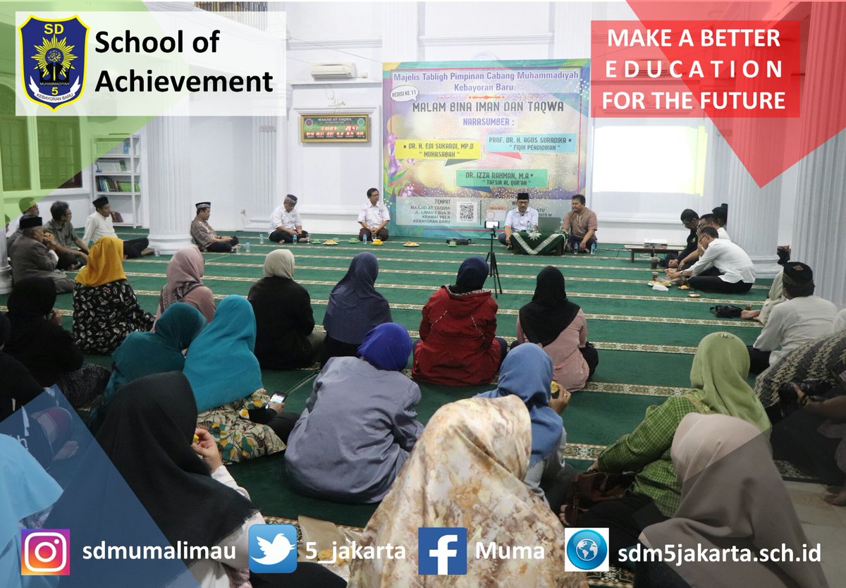sdmumalimau's tweet photo. Malam Bina Iman dan Takwa (MABIT)
.
.
.
SD Muhammadiyah 5 Jakarta menerima peserta didik baru, mutasi dan indent 2020/2021 info : 0217204683/081213925753
#sdmuhammadiyah
#sdmuhammadiyahjakarta
#sekolahunggul
#sekolahberprestasi https://t.co/IImbF3yT8n