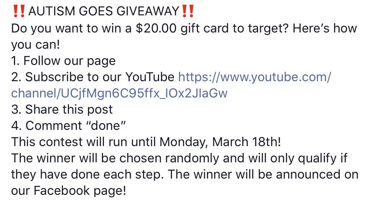 Head over to Facebook for a giveaway!! facebook.com/62203435821071… #Autism  #Target #Giveaway