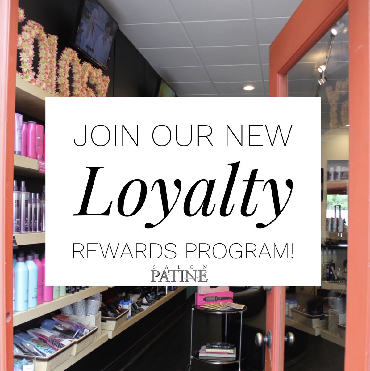 salonpatine's tweet photo. I’m so excited to announce that @salonpatine now has a Loyalty Rewards Program!!! 🎉 Join our NEW Loyalty Rewards Program! Get POINTS when you buy Products and Gift Certificates! Redeem your points for SAVINGS!! on Shampoo - Conditioner, Styling Products and MORE!! https://t.co/4cyfER9g11