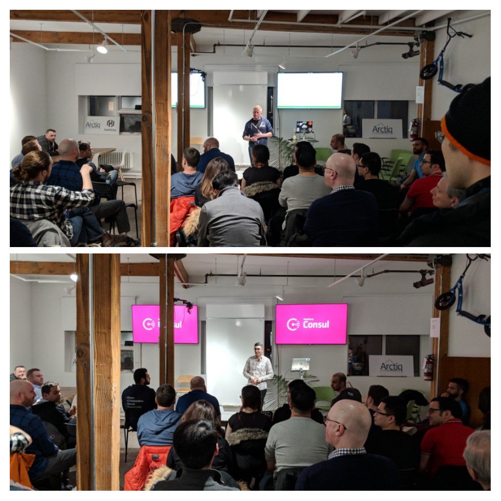 Great discussion and demos on Consul with @ArctiqTeam and @armon from @HashiCorp #microservices #servicemesh #servicediscovery