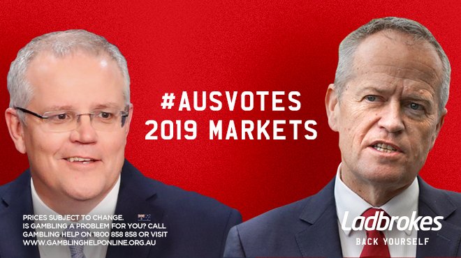 LadbrokesAuspol's tweet photo. FEDERAL ELECTION
The Coalition are now back out to $4 to win the next federal election.
They were at $3.75 after last weeks #Newspol
Labor now into $1.16 from $1.20.
FULL MARKET: https://t.co/JviAs9pY6q
#auspol #ReachTEL #ausvotes #NSWVotes https://t.co/Emmz98Gb7y