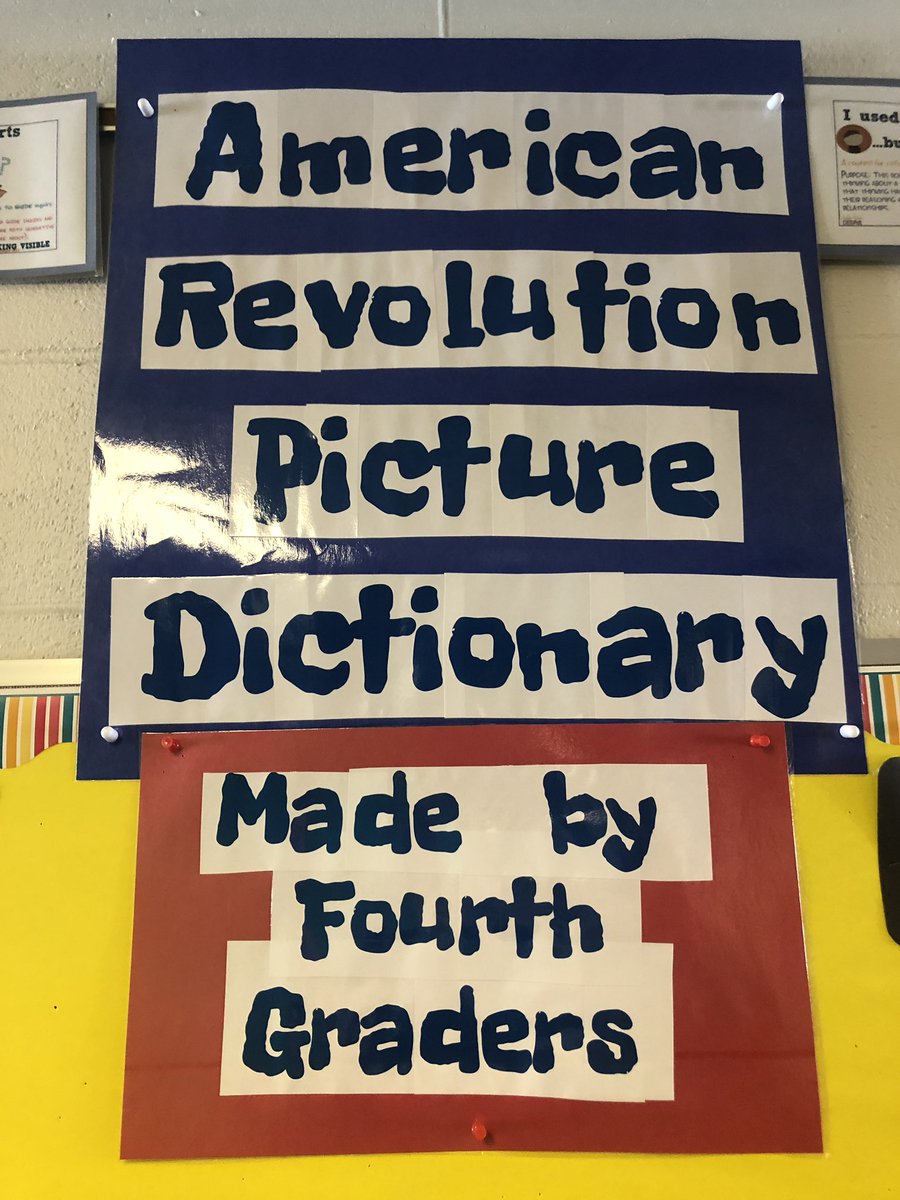 AdaFHPS's tweet photo. 4th grade is kicking off their new Unit of Study, researching the American Revolution. As a grade level, they are creating an American Revolution picture dictionary. Stop by next time you are at Ada to take a look! #AdaReads https://t.co/6ob8pJY5o9