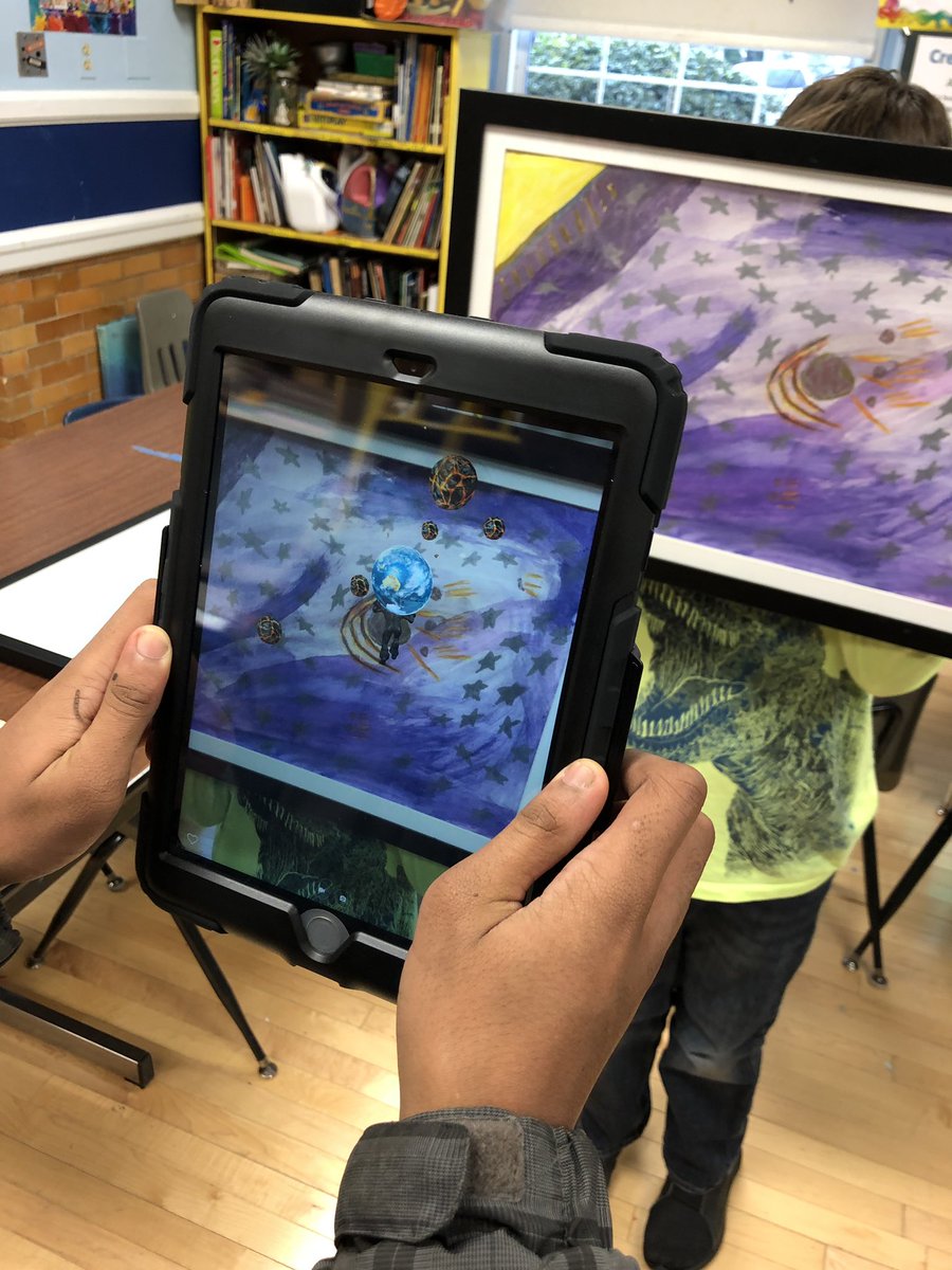 lipscombsm's tweet photo. The TCM students’ “Art-Driven Technology: Augmented Art” was a hit at the Academy Youth Art Show. If you missed it, this interactive exhibit will be at the LCS Foundation’s Superintendent Breakfast (March 14) and at TCM’s Magnet  Night (date TBD). #ReinvestLCS #TCMSOARS https://t.co/LN6LCOtgZB