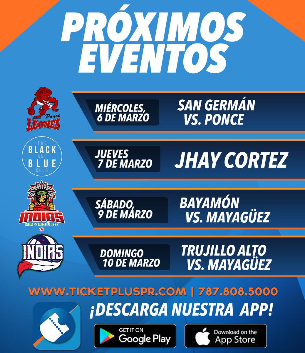 ticketpluspr's tweet photo. ¡Saca tu 🗓 y no te pierdas ninguno de nuestros próximos eventos!🎟
#TicketPlusPR https://t.co/ziU2JBWvBk