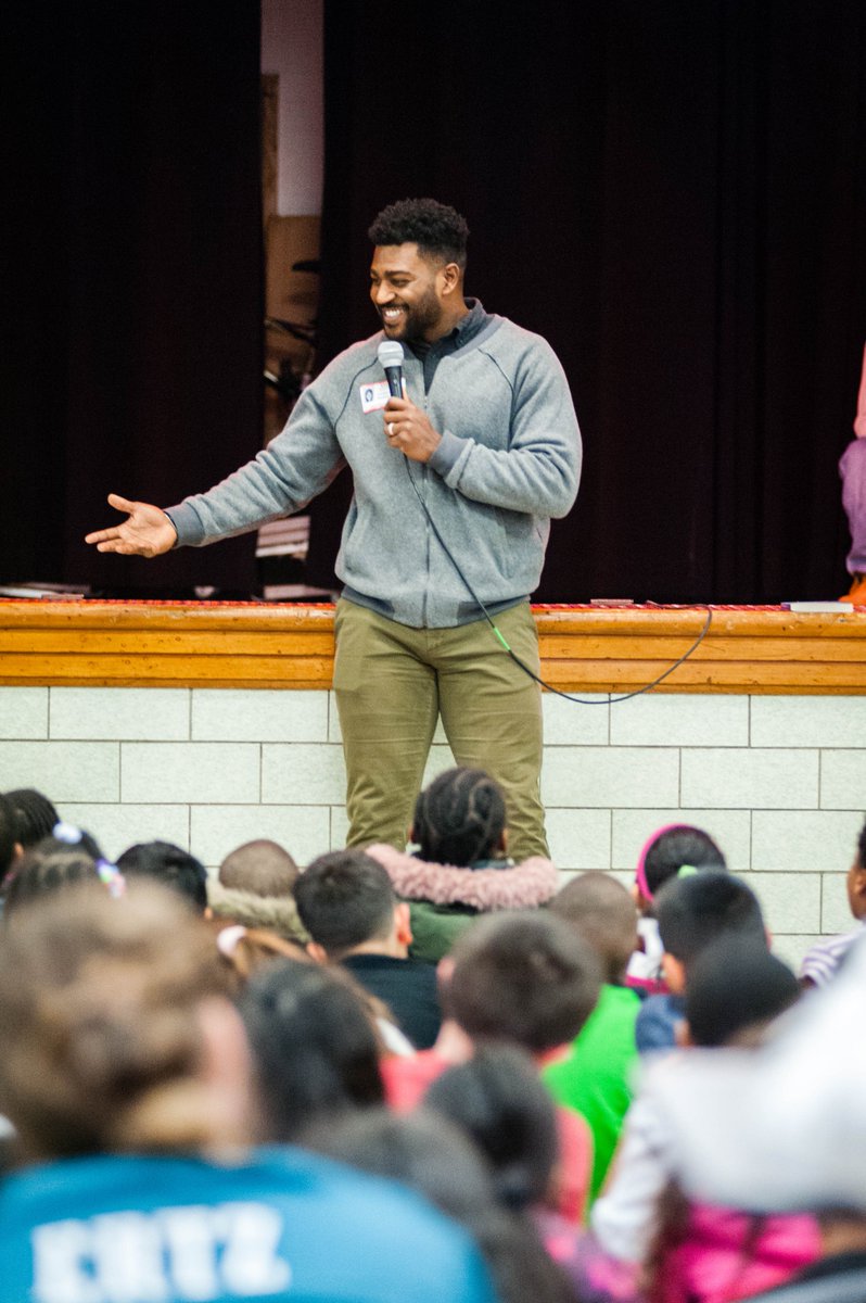 readtothem's tweet photo. Incredible guests at G.H. Reid to kick off OROB. Literacy advocate Kathryn Starke, NFL player Tim Hightower, Councilman Michael Jones, and football players from Huguenot HS were in attendance. Thank you for your support! @KathrynStarke @HuguenotHSfb @Tim_Hightower #OROB2019 https://t.co/bcAGwBTfI9