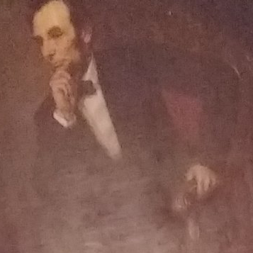 Abe Lincoln, deep in thought.