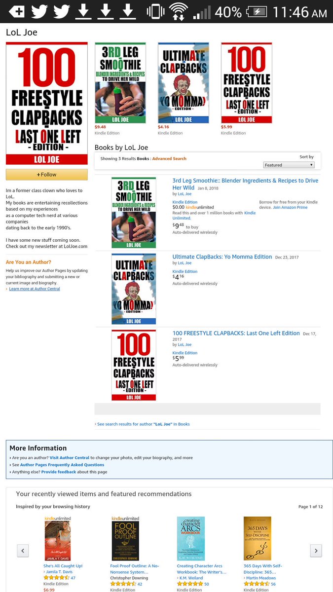 loljoedotcom's tweet photo. 💯 FreeStyle Clap Backs
😂buy them - click⤵
👉 https://t.co/fwxMSU8w9Q 👈 
Free Tip: Drop the salt and
cow dairy and then...get my
💯  Smoothie Recipes #LolJoe #MondayMorning #plantbased #MondayMood
#ebooks https://t.co/UjuRvaVLDk