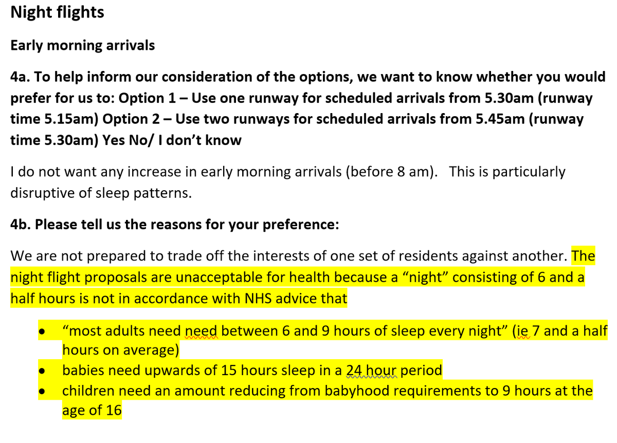 chiswickish's tweet photo. Another excellent point from @CHATR_Heathrow: The night flight proposals are unacceptable for health because a “night” consisting of 6 and a half hours is not in accordance with NHS advice. @HeathrowNoise https://t.co/0X7XKTxtcj