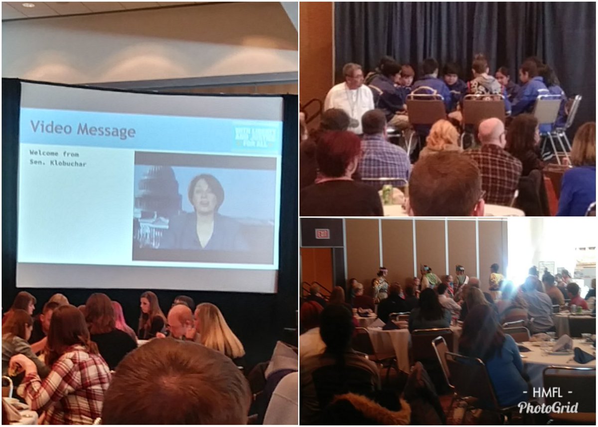 TeacherLyke's tweet photo. 💙 @amyklobuchar's video message today at lunch. Extremely motivational to have a senator strongly support the arts!
Also, 💙 Deer River's drummers &amp; dancers: so much talent &amp; rich culture!
#mcss19 https://t.co/s36rj4NZBw
