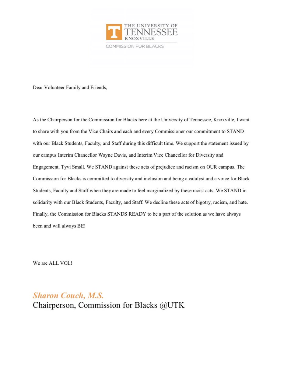 COMMBLKS's tweet image. In instances of racism and bigotry, the Commission for Blacks stand with our Black students, faculty, and staff!