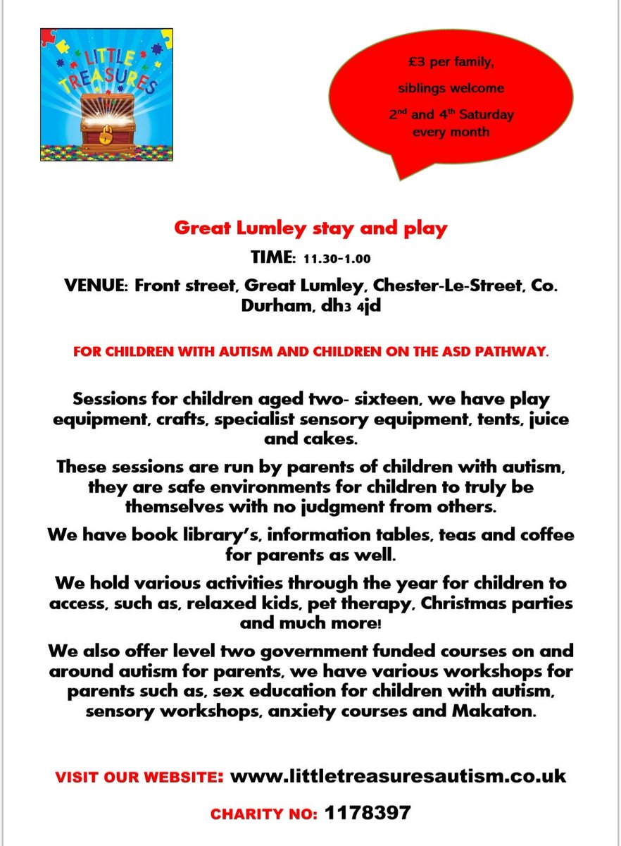 Little treasures autism Charity tweet media