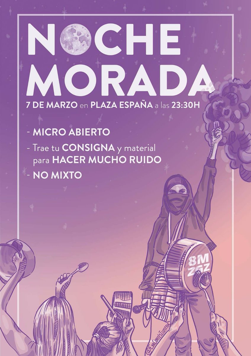 sabinica's tweet photo. Programación que me pasan para el día del 8M en Zaragoza. ¡Todas a las calles! #8M2019 https://t.co/WCGqs42lhX