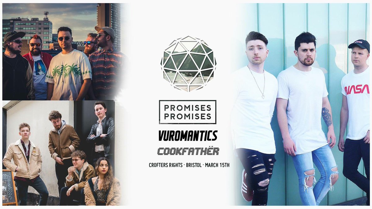 SamChristieSY's tweet photo. #Bristol @PPromisesMusic @Vuromantics &amp; #Cookfather are live at @Crofters_Rights March 15th.  Tix: https://t.co/gqzVtAe3jk https://t.co/IkrhP4LGaG