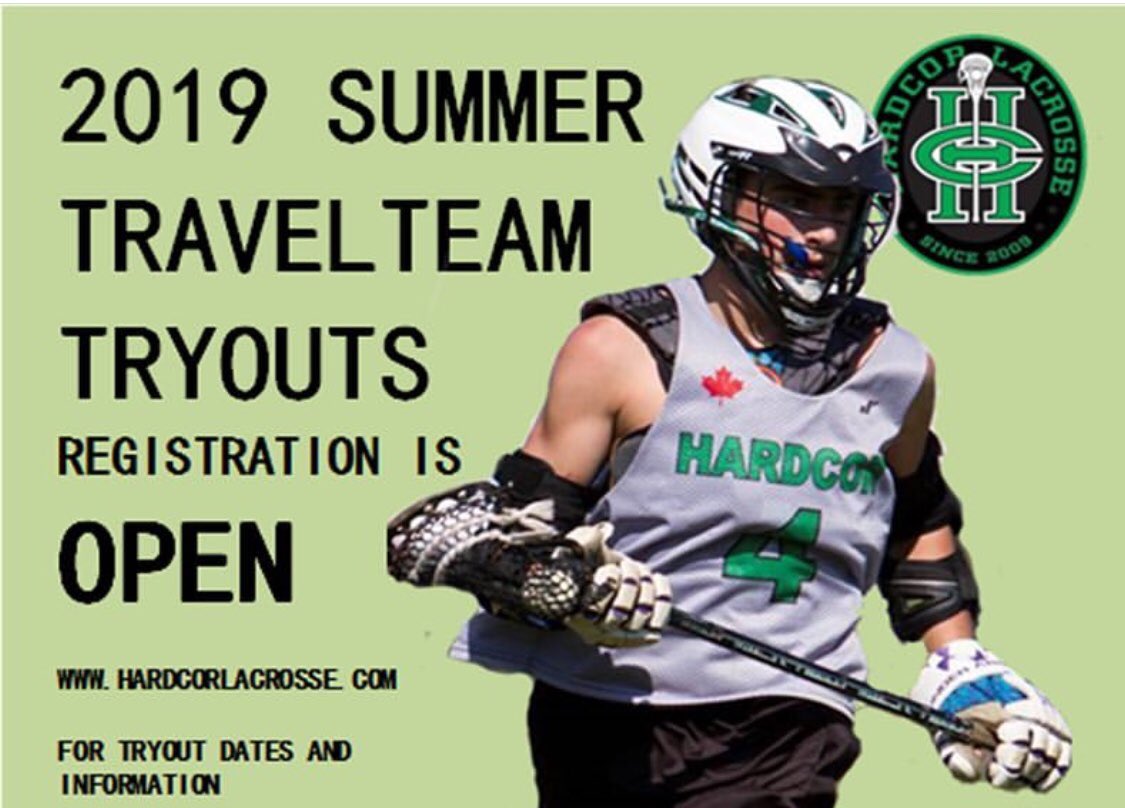 HardCorLax's tweet photo. Registration is open for 2019 Spring/Summer field lacrosse travel team tryouts🥍 Tryout are open to NEW and returning players. Check out website for summer travel details. Coaching announcements to follow shortly. #GrowtheGame #BleedGreen #HardCorNation #HardCorFamily https://t.co/mUqEfBdTks