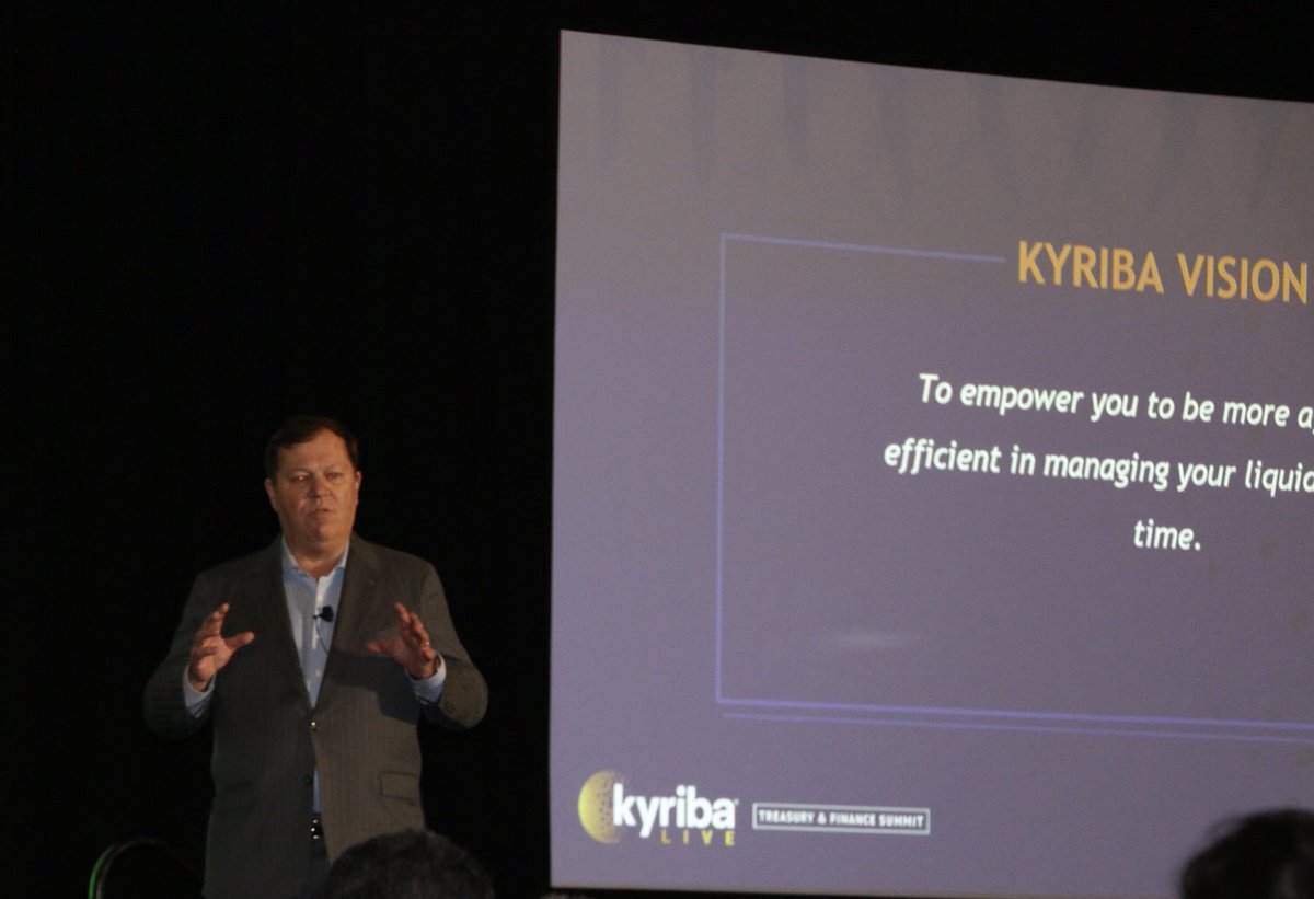kyribacorp's tweet photo. Kyriba CEO Jean-Luc Robert : “Kyriba is about building a trust community of clients and partners. We want to earn your trust, win your trust and keep your trust.” @kyribacorp #KyribaLive2019 #TreasuryLeadsTheWay https://t.co/mgC1HIdUoY