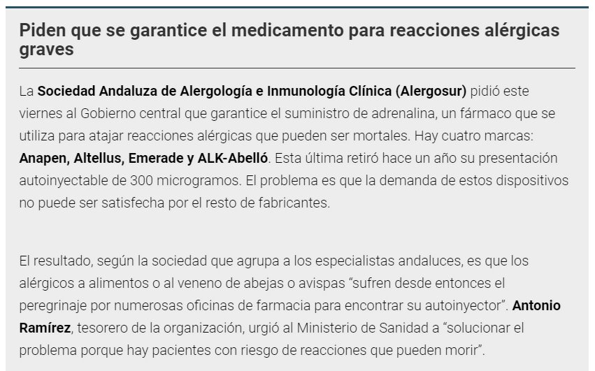 AlergoMalaga's tweet photo. Faltan más de 400 fármacos de uso común para su dispensación en farmacia, entre ellos hay problemas de suministro en las adrenalinas autoinyectables. @SEAIC_Alergia @AsocAvanzax @AEPNAA1 @aexaal @AVAIC_1 @scaic_cat @alerguada @vithas @Dr_Becquer https://t.co/b4ME8HLZQw https://t.co/3yMSzv2FYH