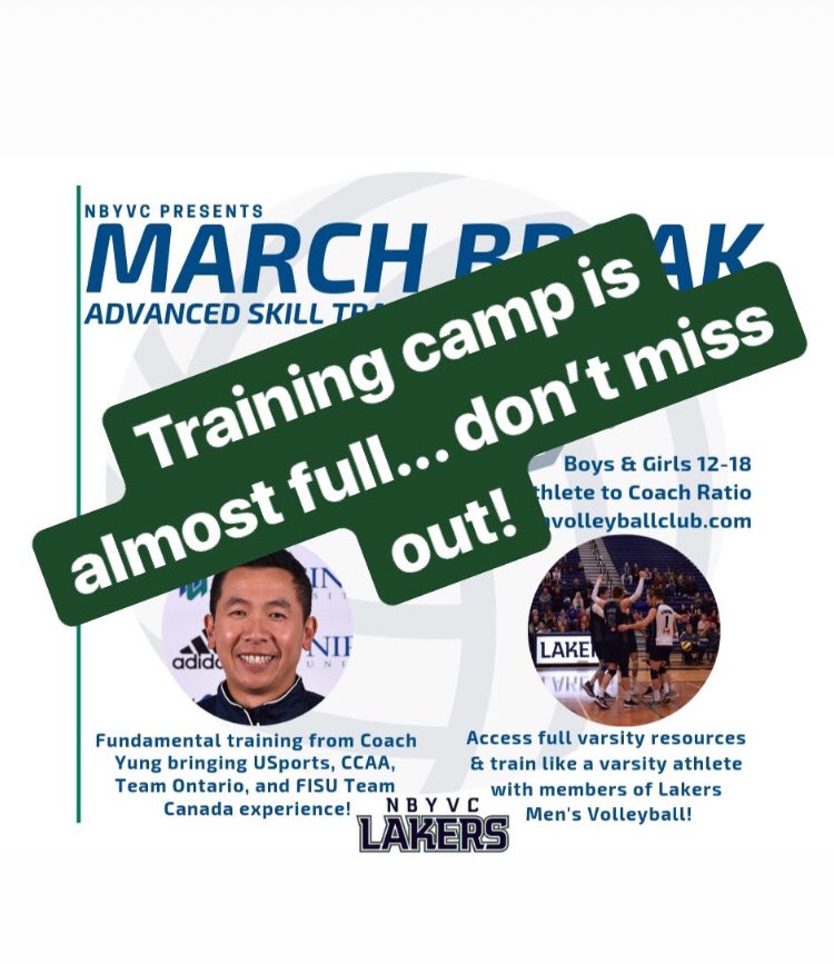 Only a few spaces left. Don’t miss out! <a href="/lakersmvball/">Lakers Men's Vball</a> #LakersPRIDE 🏐💙💚💙🏐