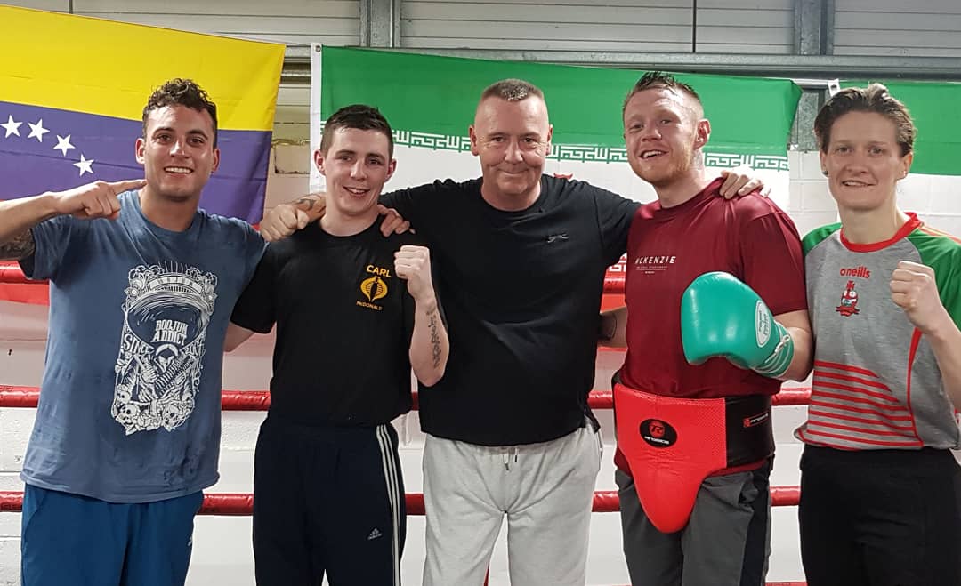 TeamTNT4's tweet photo. Great sparring session tonight.
Great to have Legendary Irish Pro Ref Emile Tiedt up to watch the spars and get him back to action after his surgery a few months back 🥊🥊 @CarlTheCobra @jake_hanney @GrahamMccormac7 @Siobhan_OL 
#TeamTNT 
#TheATeam https://t.co/y15ZLvYbr2