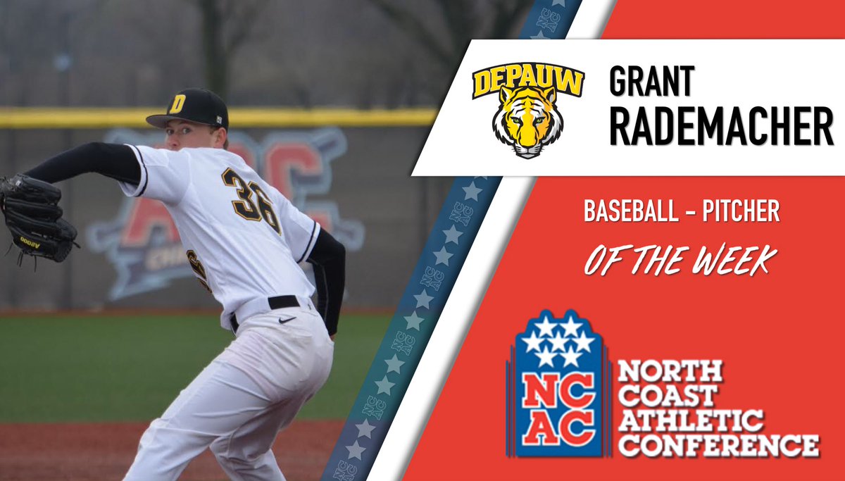 NCAC Baseball Pitcher of the Week

Grant Rademacher - DePauw