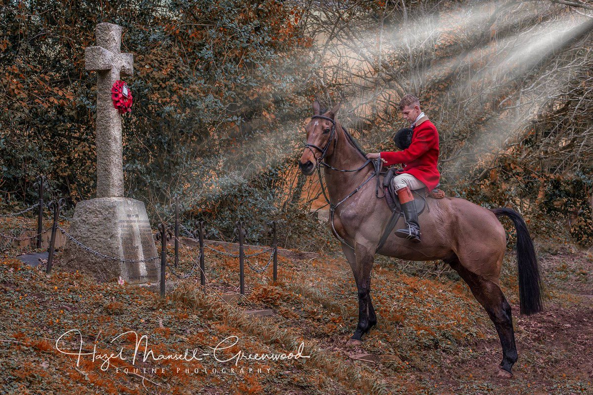 A very private moment. After losing a shoe, on his way to find his second horse, this young Whip passed a War Memorial. His impeccable response was to pause, remove his hat, bow his head in silent respect.
If anyone can find a better &amp; more poignant image I'll shed the same tears