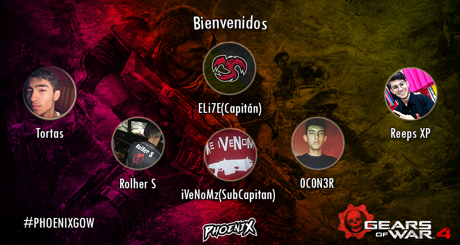 TeamPhoenix_MX's tweet photo. ¡Boom!
Hoy anunciamos nuestro regreso después de un largo descanso con los chicos de nuestro nuevo roster de Gears of War 4, #PhoenixGOW, bienvenidos a la familia chicos.
#RedAsHell
#GoPhoenix https://t.co/Mwg5i2croF