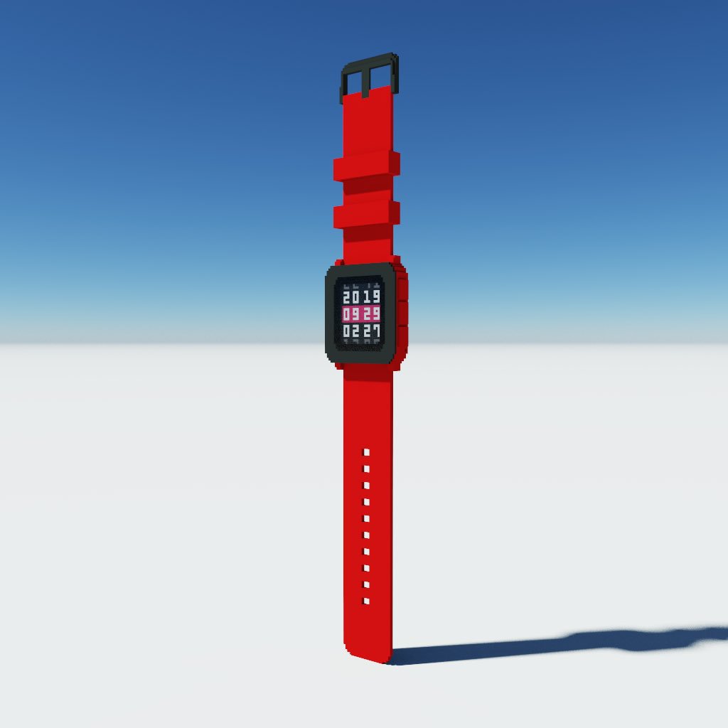 ___mepy's tweet photo. My first Pebble voxel creation... #magicavoxel #pebbletime Enigma watchface by Neal Patel @Pebble @pebble_dev https://t.co/H8EqndjBik