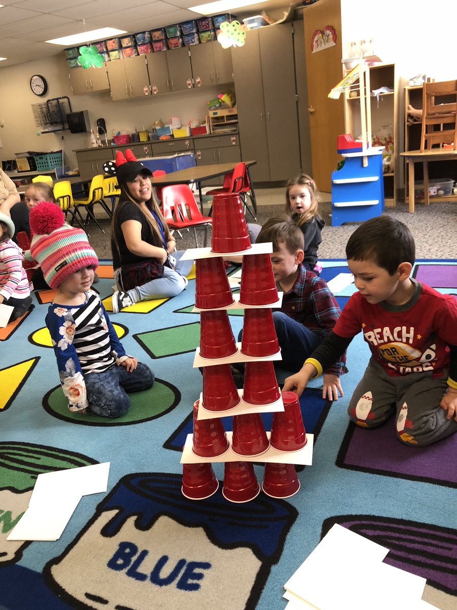 alisa_ann_hart's tweet photo. Today we had a blast with this Cat in the Hat inspired STEM activity. Lots of great discussion. How many more can fit? Will it fall? It’s too tall! #MaynardMonkeys #EmporiaProud https://t.co/QDLfCbMG1f