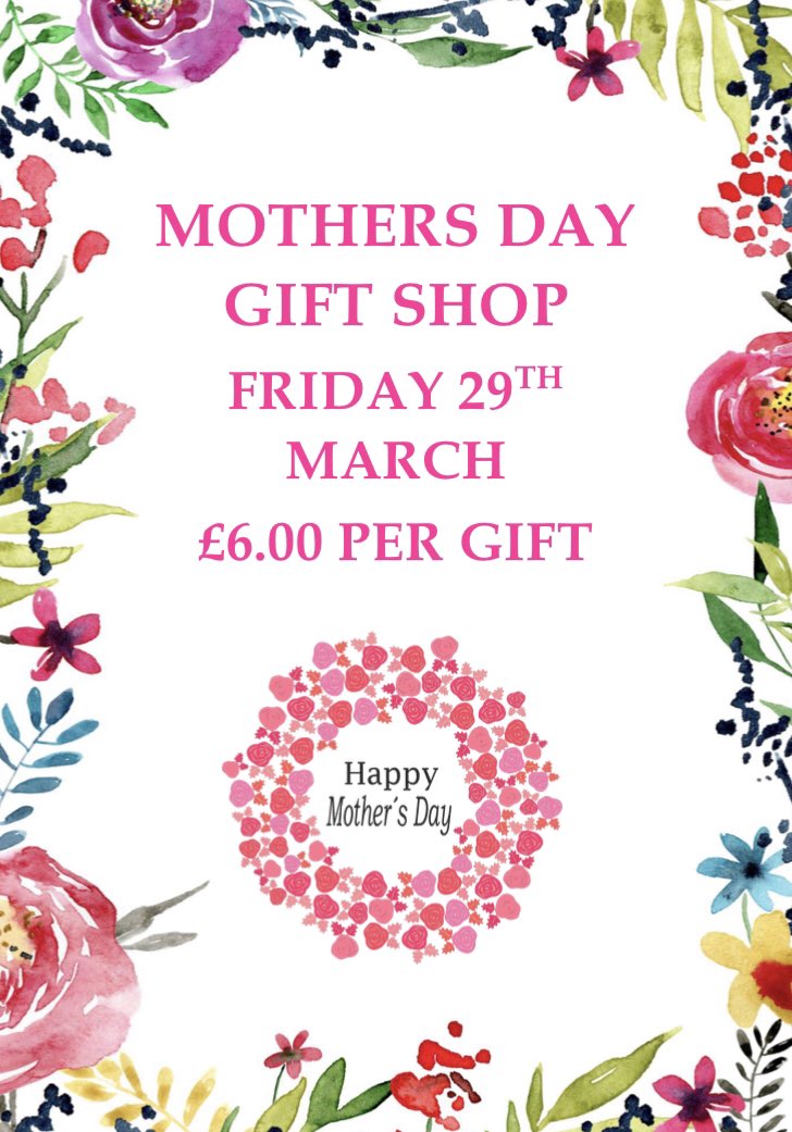 H_H_friends's tweet photo. MOTHERS DAY SHOP 💐🍫🍬🕯🛍🎁

29 March 2019

Gifts cost £6 each. 

Pls send in your cash/cheque, along with the slip below no later than Tuesday 19 March. https://t.co/IE1zs6KM2A