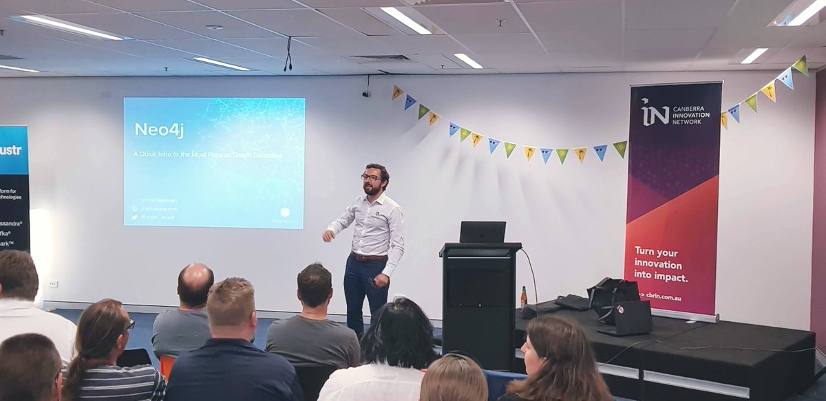 CBR_IN's tweet photo. Throwback to last week at a packed out #BigDataMeetup hosted by @Instaclustr , a superstar Canberra-based globally growing company we are very proud of! @graph_aware 🌏 https://t.co/HE9XkD85BM