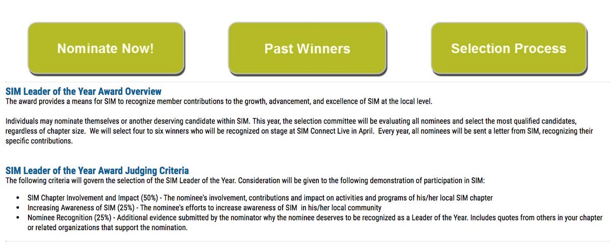 SIMInt's tweet photo. SIM Leader of the Year Award - Still accepting nominations! 

Read the award guidelines and make your nominations here: https://t.co/cvpczxvnbJ https://t.co/a19MUtjsJp