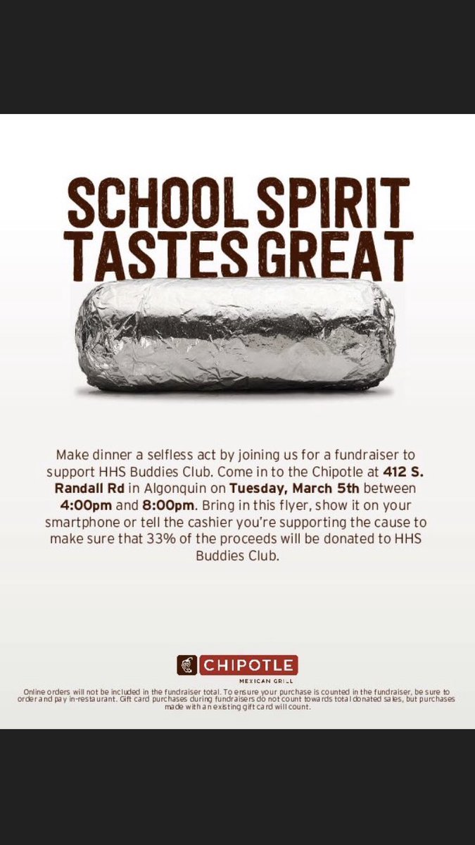 HHSBuddies's tweet photo. Don’t forget you’re eating dinner with buddies club tomorrow from 4-8! We’re so excited to spend time with everyone over some guac🥑 https://t.co/F85WJj554H