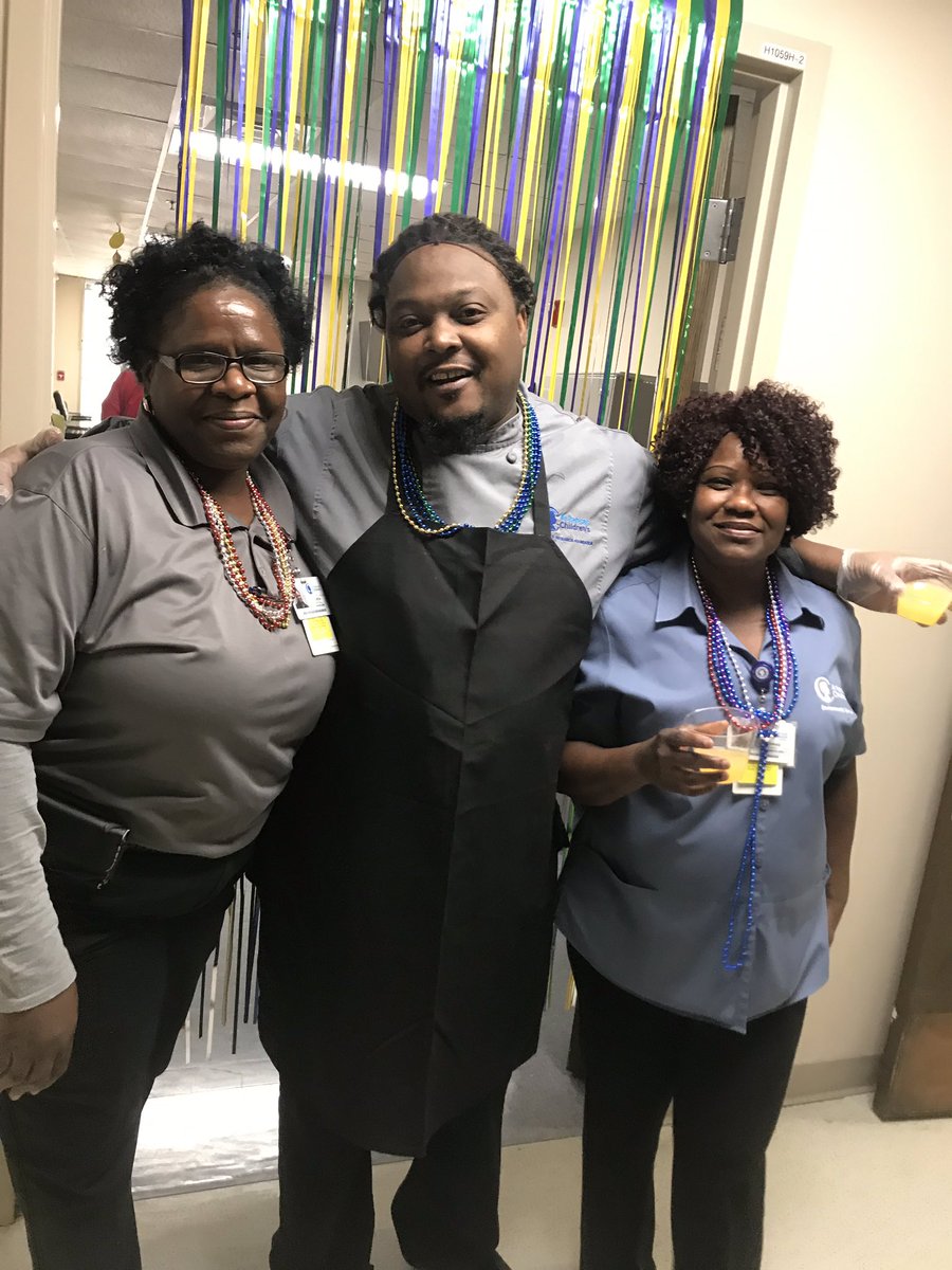 CapitolCafe_ACH's tweet photo. Kicking off #MardiGras week with the best team! Jazz, beads, and beignets. #choosekind#OneTeam#proudtoworkhere#compassone https://t.co/Apelkfszki